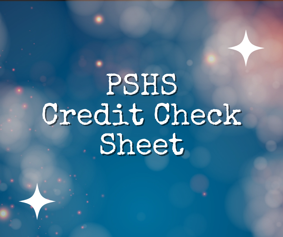 PSHS Credit Check Sheet